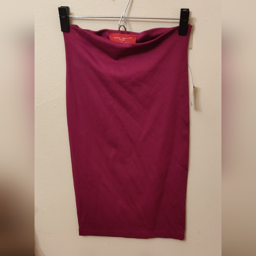 AKIRA Red Midi Pencil Skirt for Work Or Valentine's Day